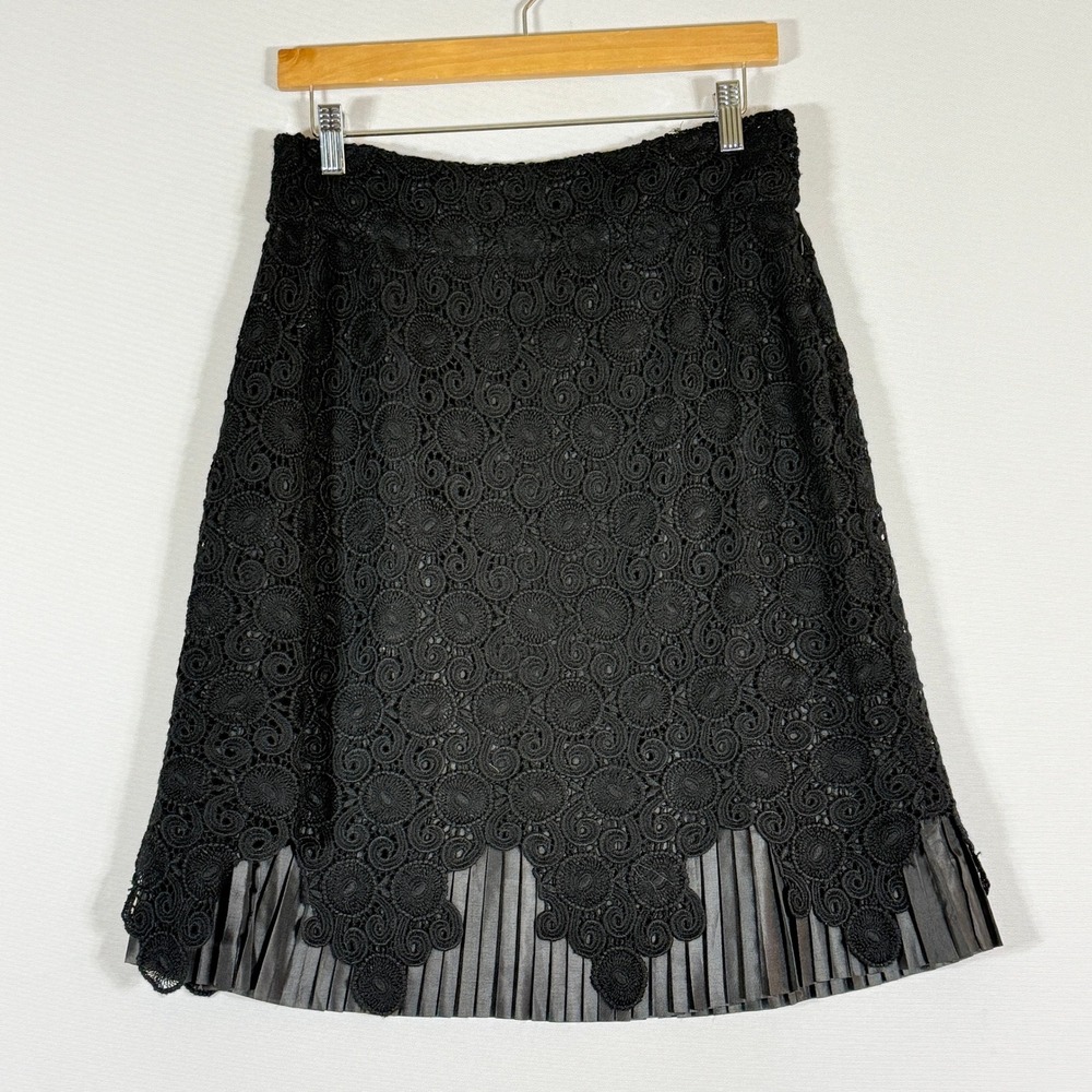 Leifsdottir 8 Lace‎ Pleated Skirt Black Womens Whimsigoth Gothic Romantic Luxe